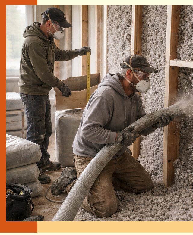 Утепление таунхауса эковатой в Усолье-Сибирском для максимально теплых стен