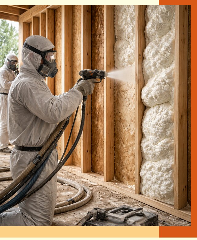 Утепление каркасного дома ППУ в Усолье-Сибирском от 2890 руб./м2 — работа под ключ | ТепломастерСль