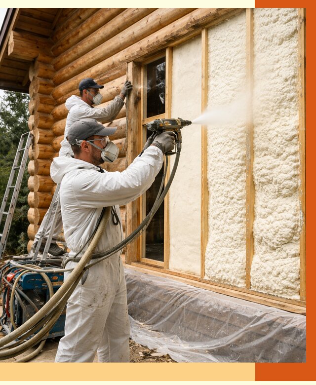 Утепление деревянного дома ППУ в Усолье-Сибирском от 4334 руб/м2 | ТепломастерСль — под ключ