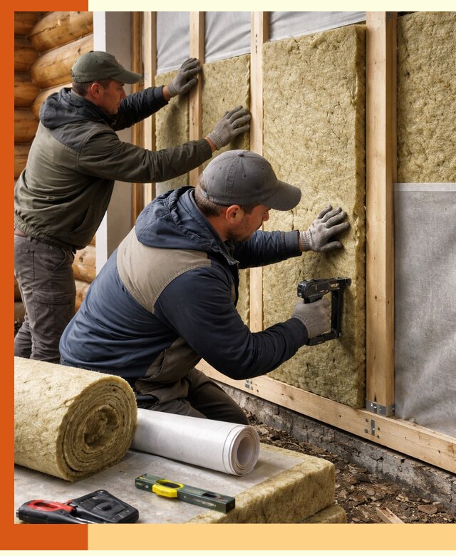 Утепление бревенчатого дома под ключ в Усолье-Сибирском