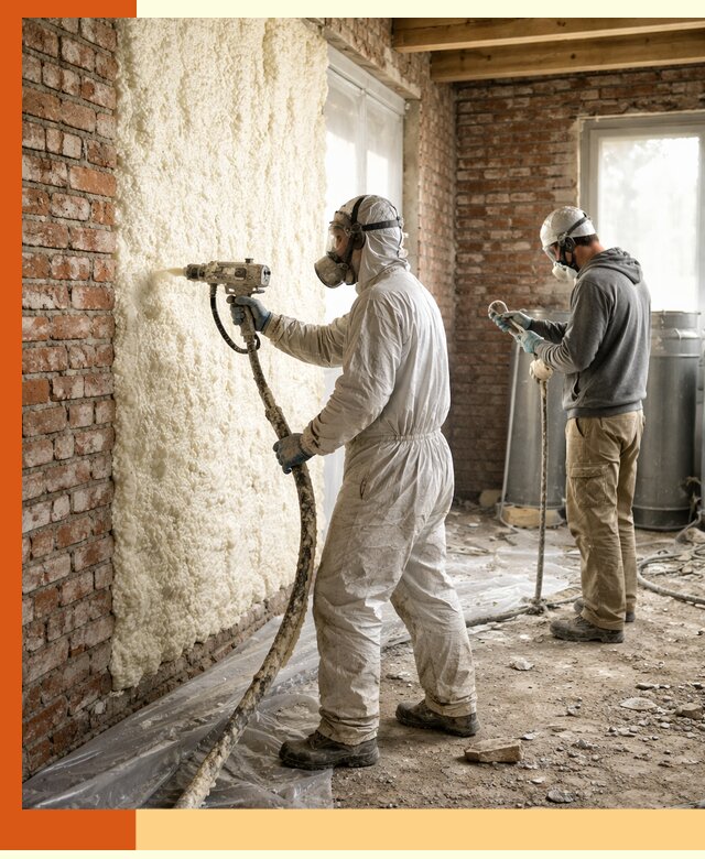 Утепление кирпичного дома пенополиуретаном в Усолье-Сибирском