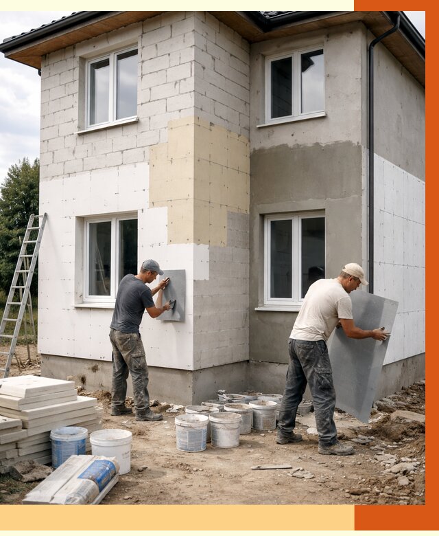 Утепление дома из газобетона в Усолье-Сибирском от 4334 руб./м² — заказать у ТепломастерСль