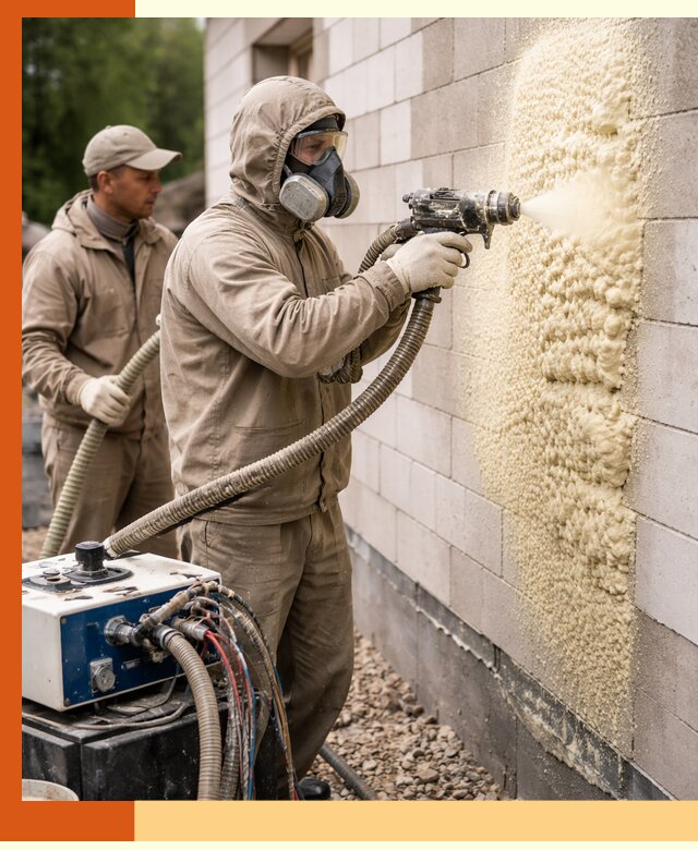 Утепление дома из газобетона ППУ в Усолье-Сибирском — надежная теплоизоляция