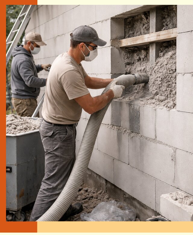 Утепление дома из газобетона эковатой в Усолье-Сибирском