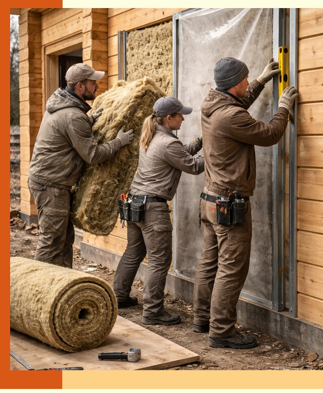 Утепление дома из двойного бруса в Усолье-Сибирском качественно и надёжно