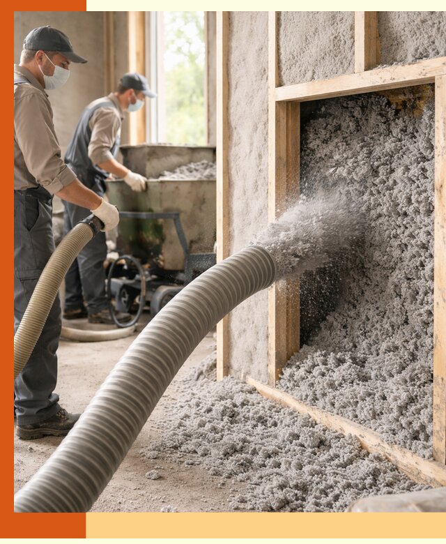 Утепление коттеджа эковатой в Усолье-Сибирском с гарантией качества