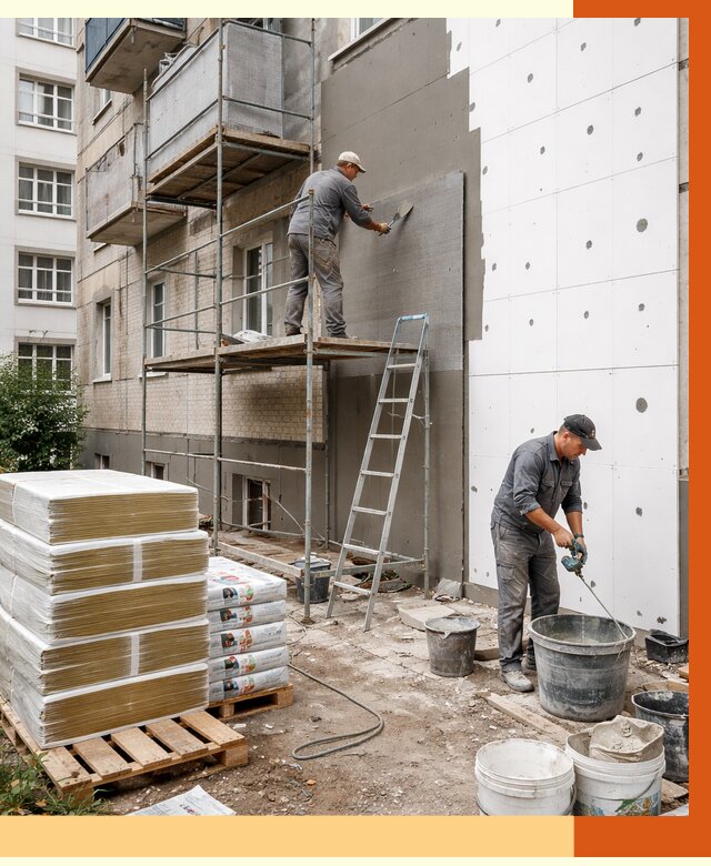 Утепление квартиры снаружи в Усолье-Сибирском от 6347 руб/м2 под ключ | ТепломастерСль