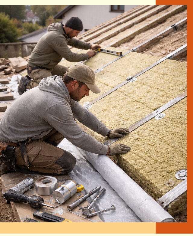 Утепление крыши снаружи в Усолье-Сибирском под ключ от 1238 руб./м2 | ТепломастерСль