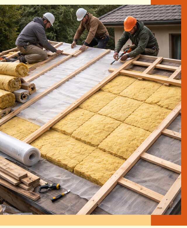 Утепление скатной крыши в Усолье-Сибирском от 1290 руб./м2 под ключ | ТепломастерСль