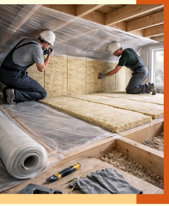 Утепление перекрытий в Усолье-Сибирском от 2941 руб/м2 — утепление межэтажных и чердачных | ТепломастерСль