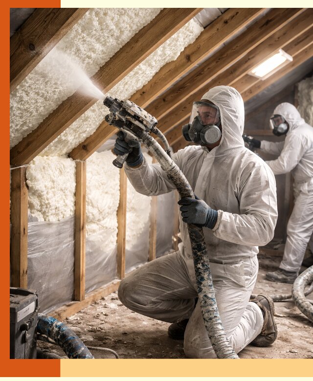 Утепление чердака пенополиуретаном (ППУ) в Усолье-Сибирском