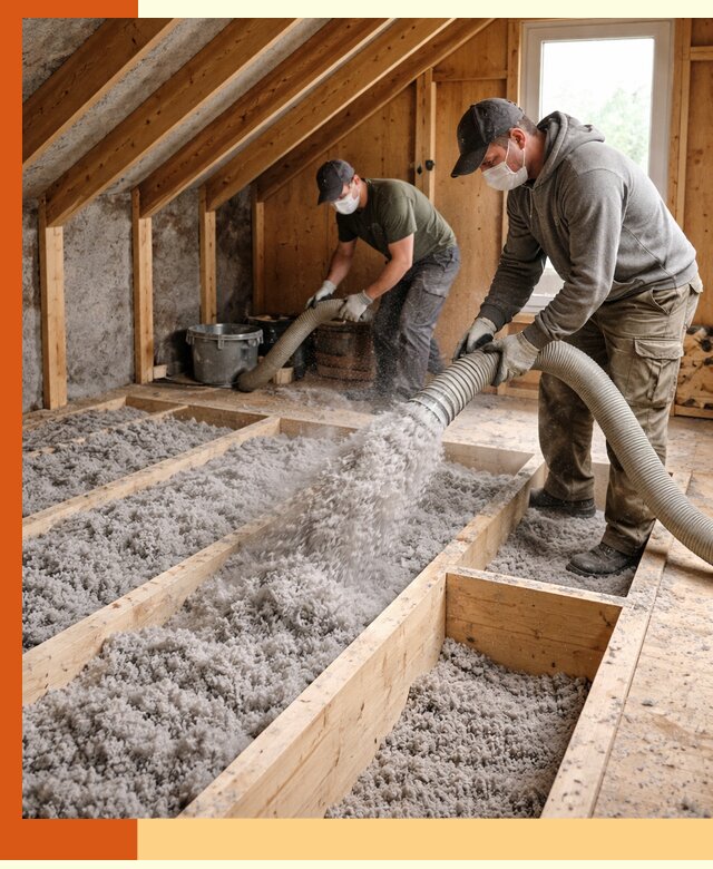 Утепление мансарды эковатой в Усолье-Сибирском с гарантией качества