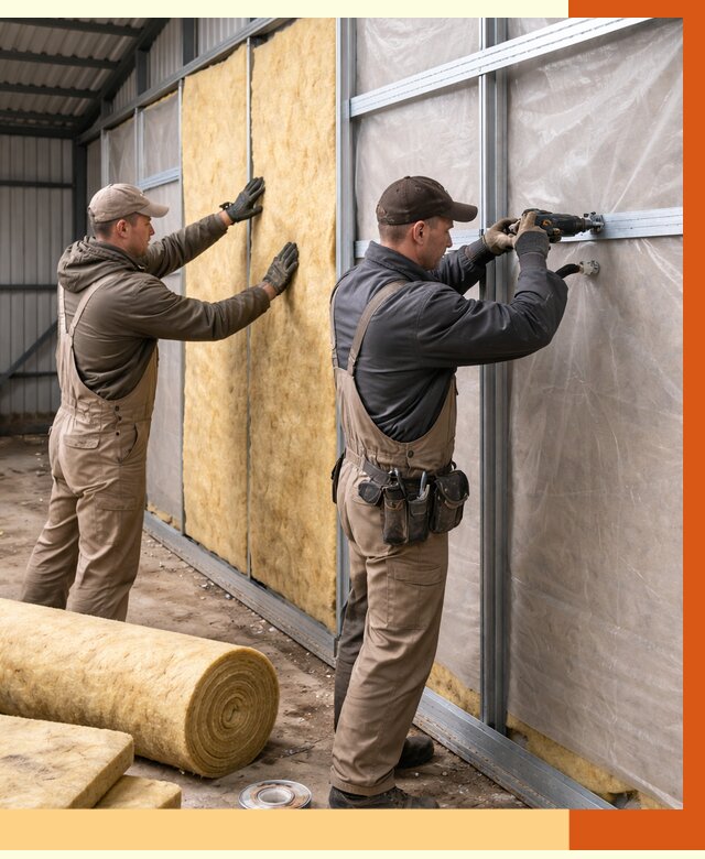 Утепление металлического ангара в Усолье-Сибирском от 4902 руб/м2 — услуги под ключ | ТепломастерСль