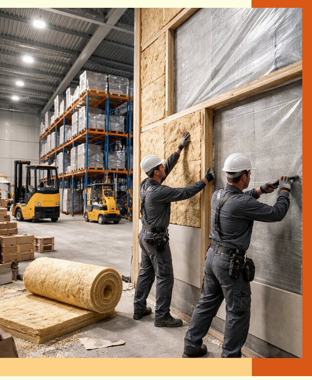 Утепление склада с техникой в Усолье-Сибирском от 4334 руб./м2 — комплексно под ключ | ТепломастерСль