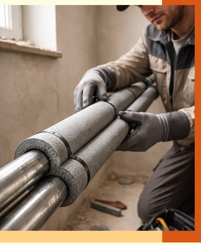 Утепление труб отопления в Усолье-Сибирском от 2941 руб. за м² — услуги под ключ | ТепломастерСль