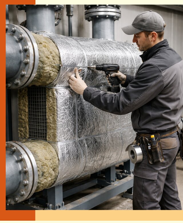 Утепление теплообменника в Усолье-Сибирском — профессиональная теплоизоляция оборудования