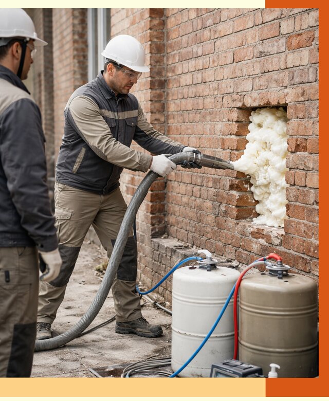 Заливка ППУ в пустоты кирпичной стены в Усолье-Сибирском от 2838 руб. | ТепломастерСль