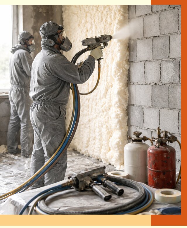 Утепление блочной стены ППУ в Усолье-Сибирском от 4386 руб./м² — ТепломастерСль