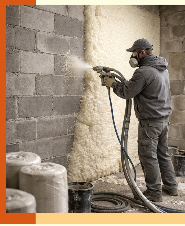 Утепление блочной стены ППУ в Усолье-Сибирском качественно и надёжно