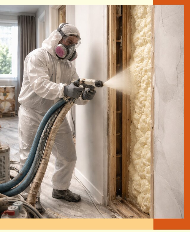 Межстеновое утепление ППУ в Усолье-Сибирском от 2838 руб/м2 — межстенное утепление под ключ | ТепломастерСль