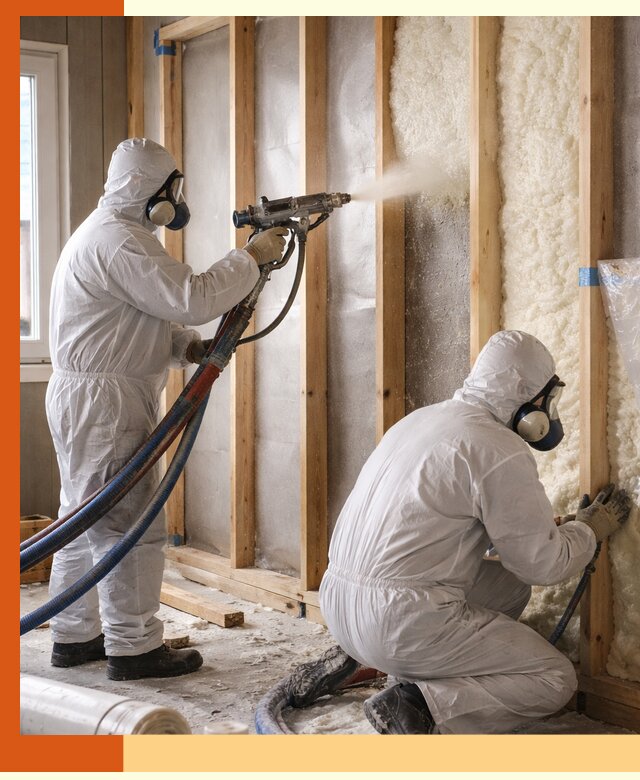 Утепление каркасной стены ППУ в Усолье-Сибирском для домов и коттеджей