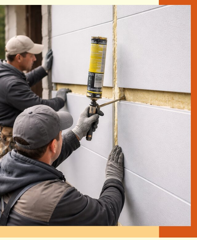 Утепление сэндвич панелей ППУ в Усолье-Сибирском от 4334 руб. за м2 | ТепломастерСль