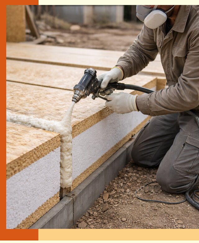 Утепление СИП-панелей пенополиуретаном (ППУ) в Усолье-Сибирском