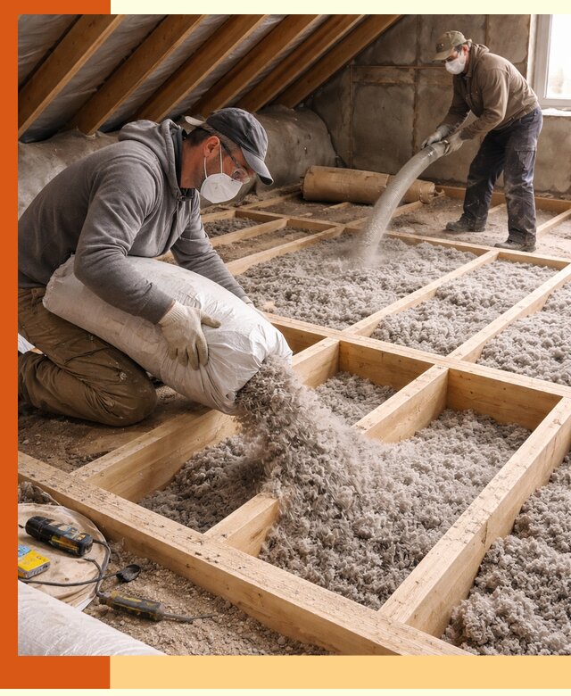 Заполнение полостей чердачного перекрытия в Усолье-Сибирском качественно и надёжно