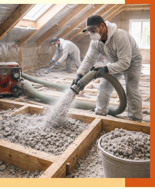 Утепление эковатой в Усолье-Сибирском от 3044 руб./м2 — монтаж и задувка | ТепломастерСль