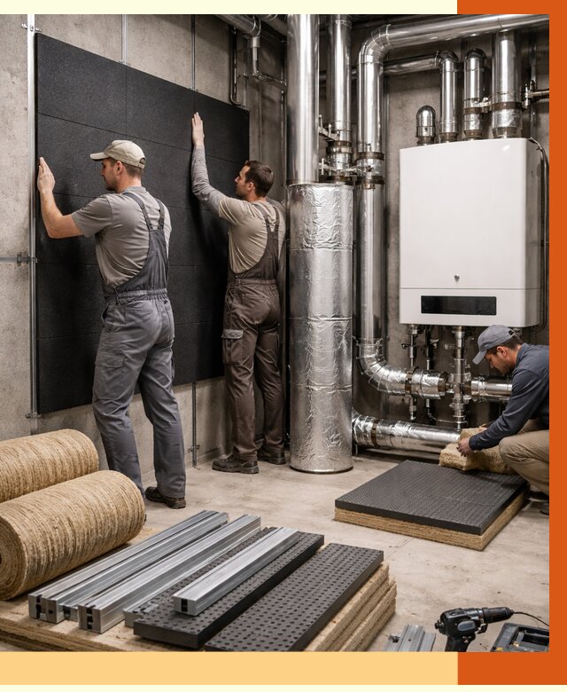 Шумоизоляция котельной в Усолье-Сибирском от 6708 руб. под ключ | Профессиональная звукоизоляция — ТепломастерСль