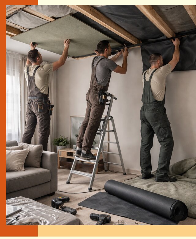 Шумоизоляция потолка в Усолье-Сибирском — профессиональное устранение шумов