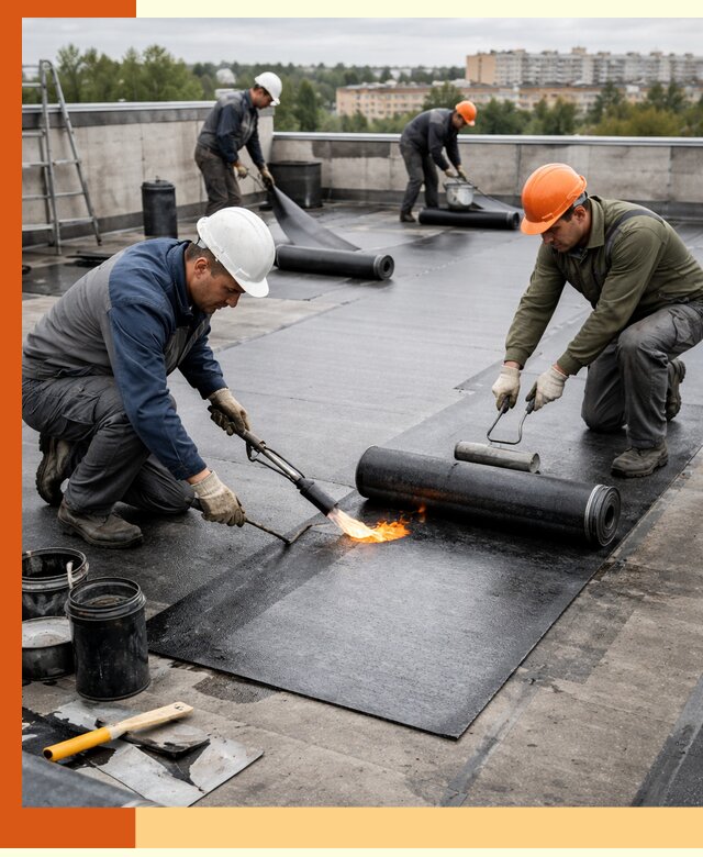 Профессиональная гидроизоляция плоской кровли в Усолье-Сибирском