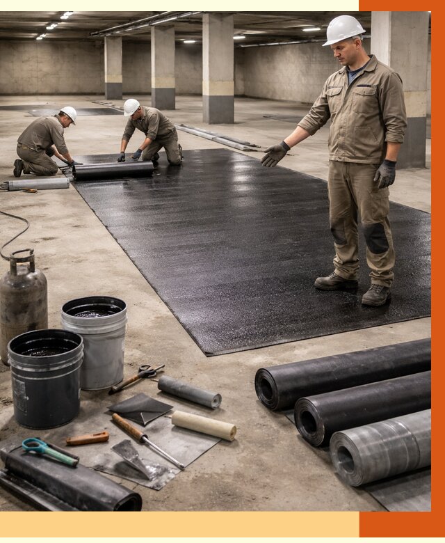 Гидроизоляция паркинга в Усолье-Сибирском от 1238 руб/м² — профессиональная защита | ТепломастерСль