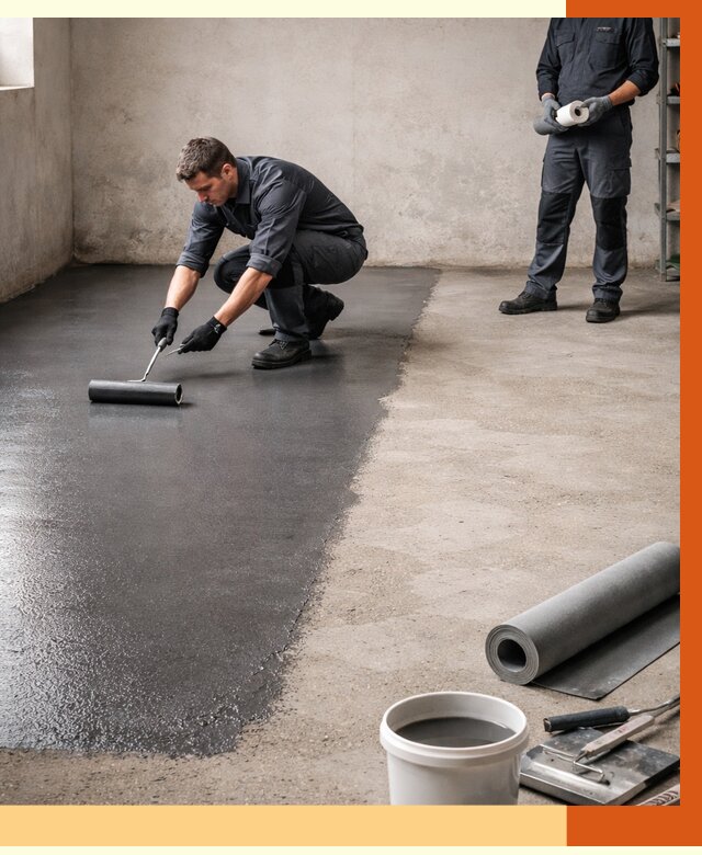 Гидроизоляция гаражного пола в Усолье-Сибирском от 3612 руб./м² — ТепломастерСль профессионально