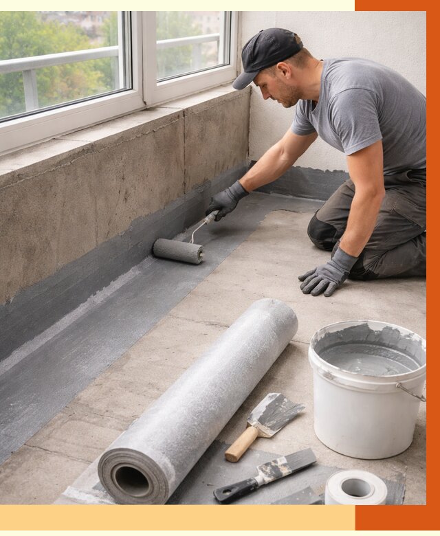 Профессиональная гидроизоляция балкона в Усолье-Сибирском от 4334 руб. | ТепломастерСль