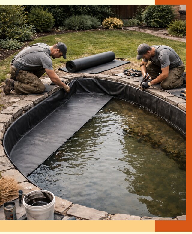 Гидроизоляция пруда в Усолье-Сибирском от 15480 руб. под ключ | ТепломастерСль профессионально