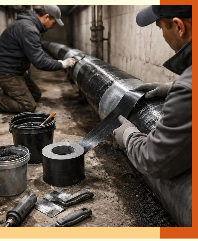 Гидроизоляция труб в Усолье-Сибирском от 2580 руб. — профессиональная герметизация | ТепломастерСль