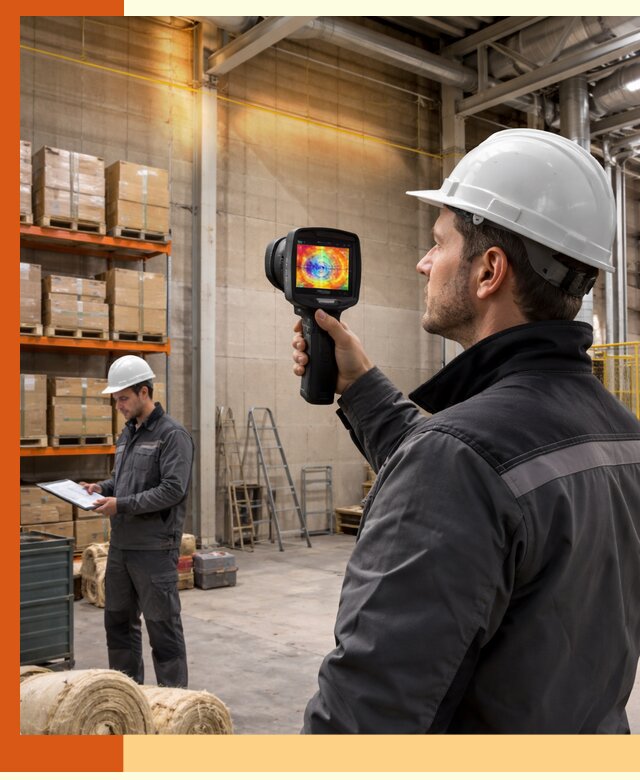 Тепловизионное обследование склада и выявление утечек в Усолье-Сибирском