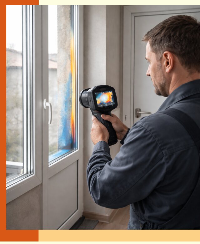 Тепловизионное обследование окон и дверей в Усолье-Сибирском