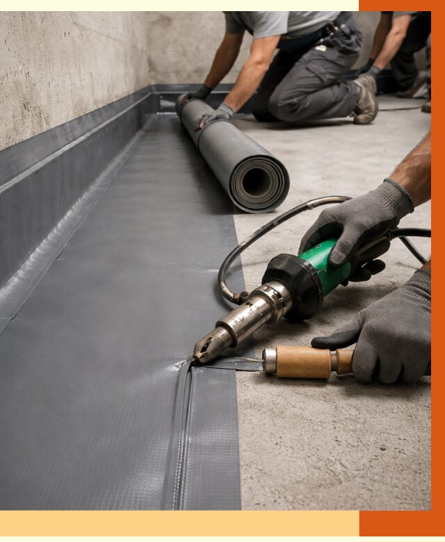 Монтаж гидроизоляционной мембраны в Усолье-Сибирском от 1027 руб/м2 | ТепломастерСль